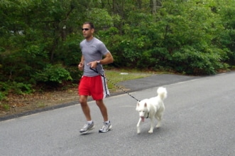 Running with dog